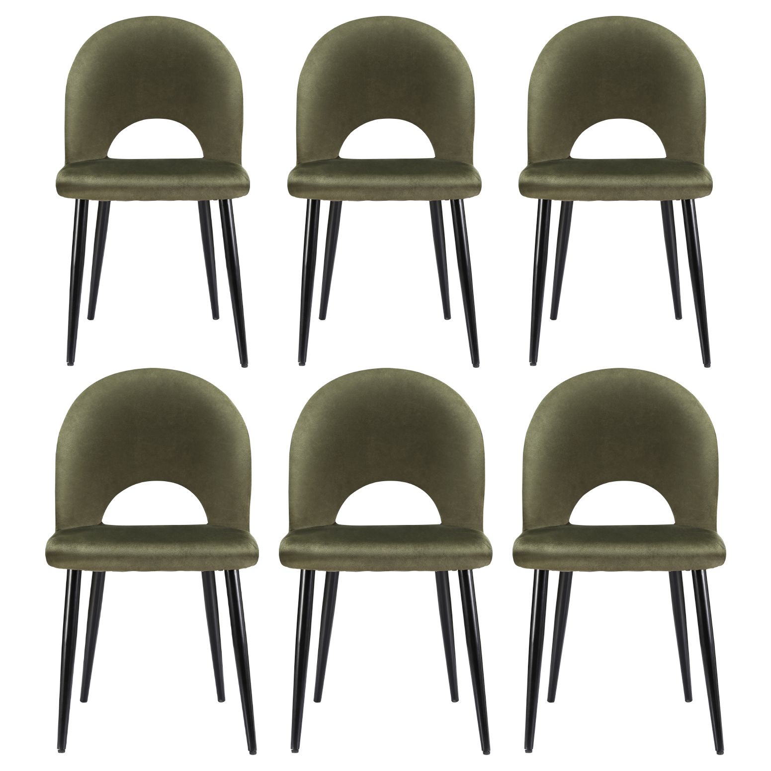 Artiss Dining Chairs Set of 6 Velvet Hollow Green — image 3