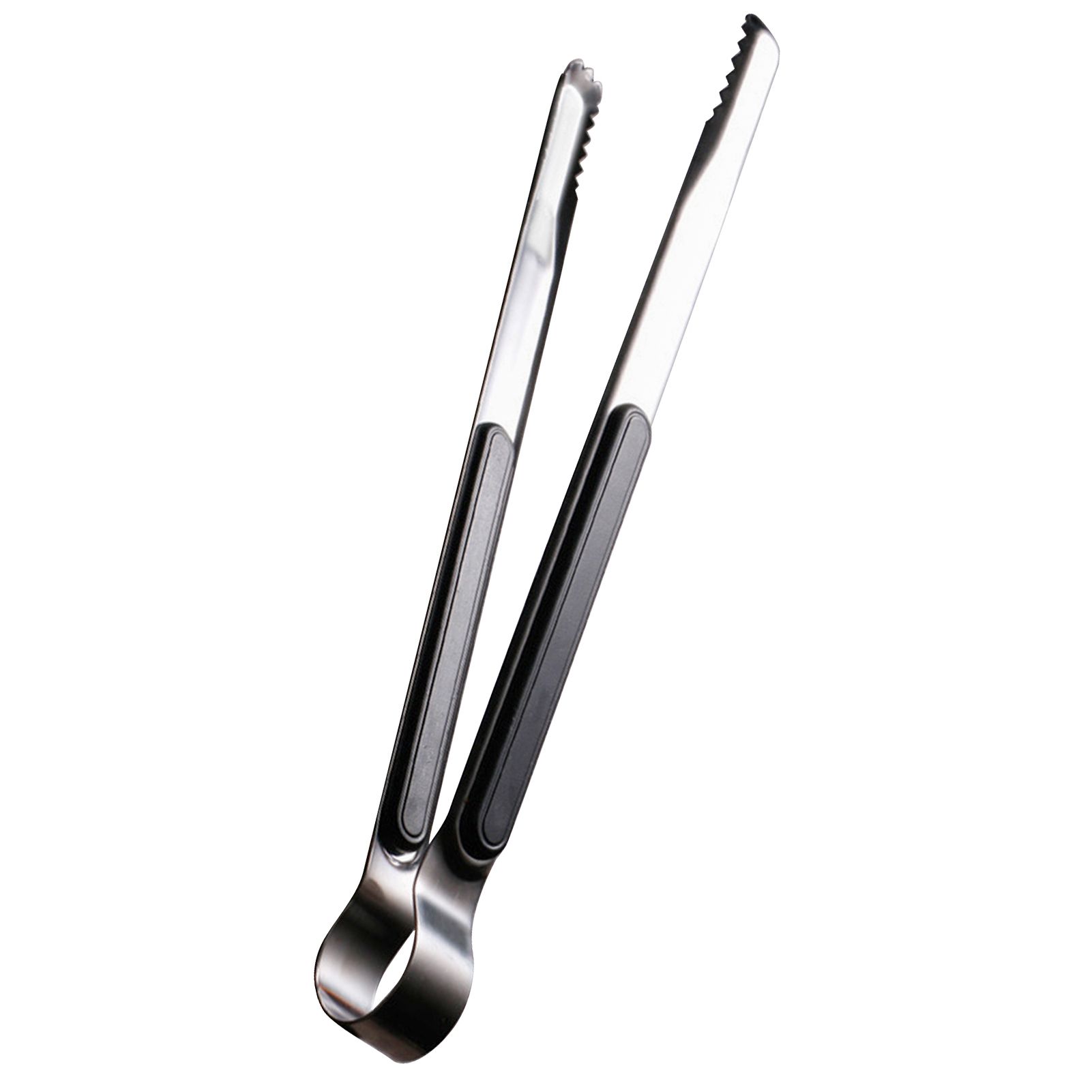 Kitchen Cooking Tong Stainless Steel Easy to Clean Teeth Mouth Steak Clip for BBQ Food 25.5cm Black — image 3