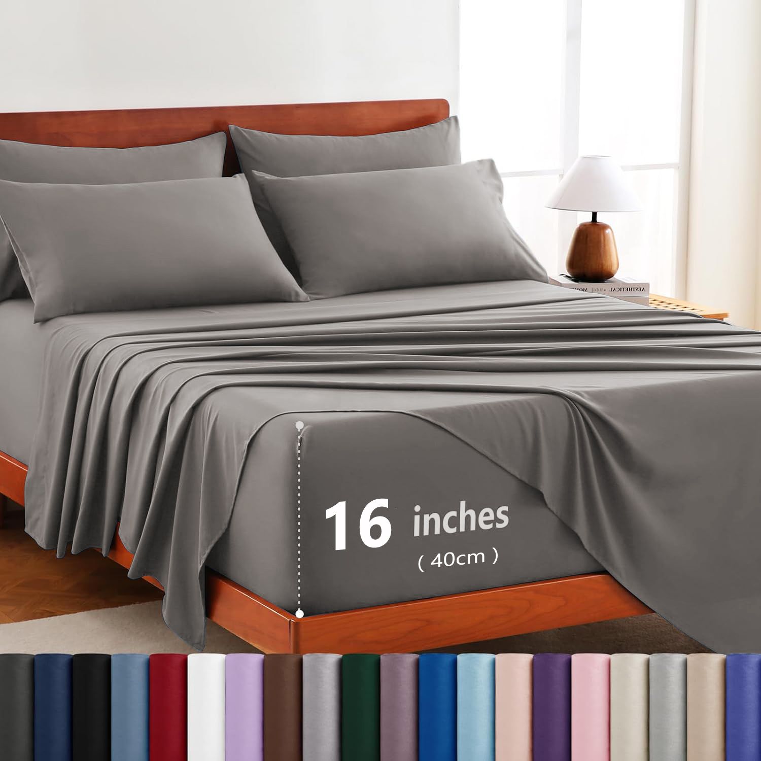 Hotel Soft Bed Sheet Set- Bedding Sheets & Pillowcases -Breathable Bedding - Wrinkle, Fade, Stain Resistant-Deep Pocket Flat Fitted Bed Sheet