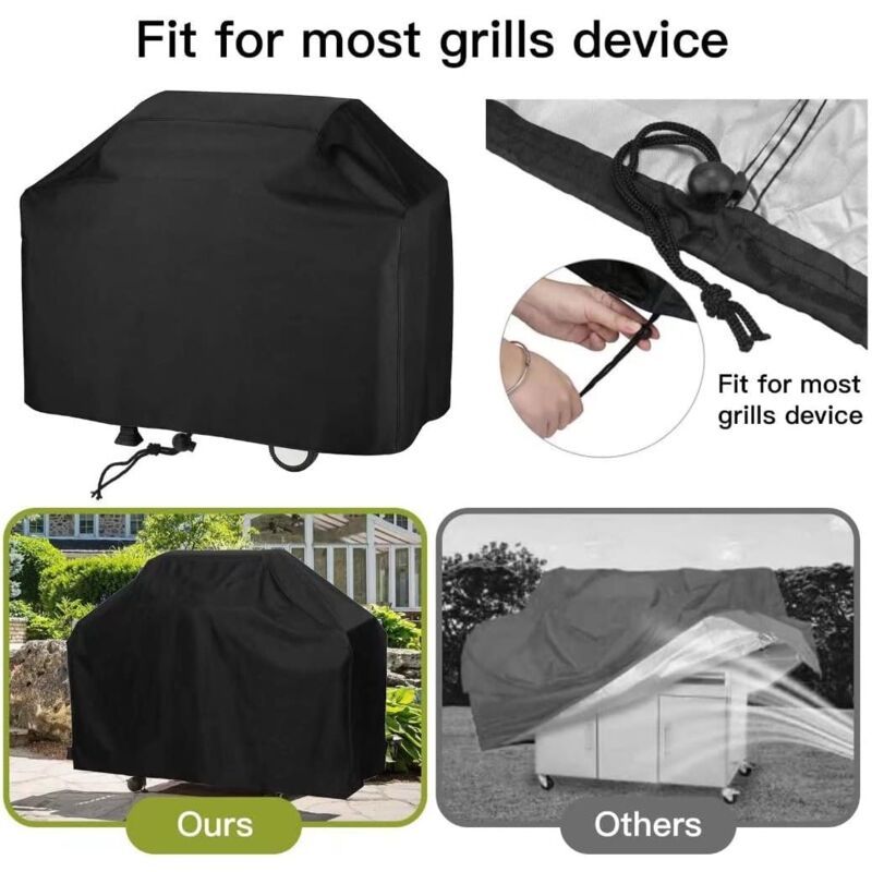 Barbecue Cover, Barbecue Protective Tarpaulin, Grill Cover Anti Wind Anti UV Anti Water Anti Moisture Dustproof, 147 × 61 × 117cm — image 4