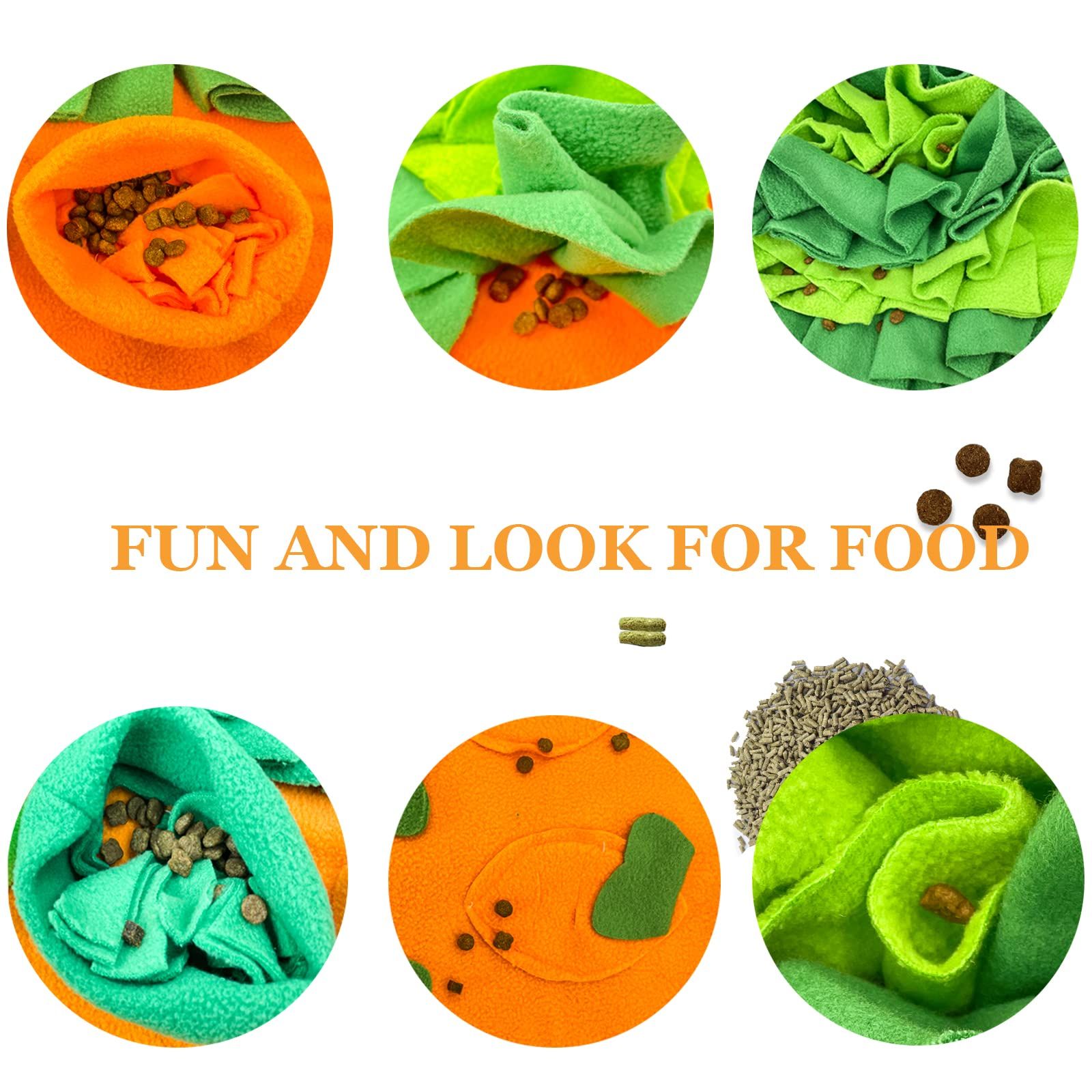 30" x 16" Large Rabbit Foraging Mat Toys with Fixing Handle, Washable Polar Fleece Feeding Mat Fun Interaction Treat Dispenser — image 5