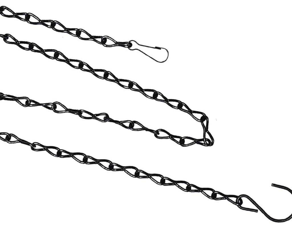 3-Pack Hanging Chain Set, Replacement Chain, Metal, Hanging Basket, Chains, Garden, Flower Pot, Plant Hanger with Clips and Hooks for Bird Feeders — image 3