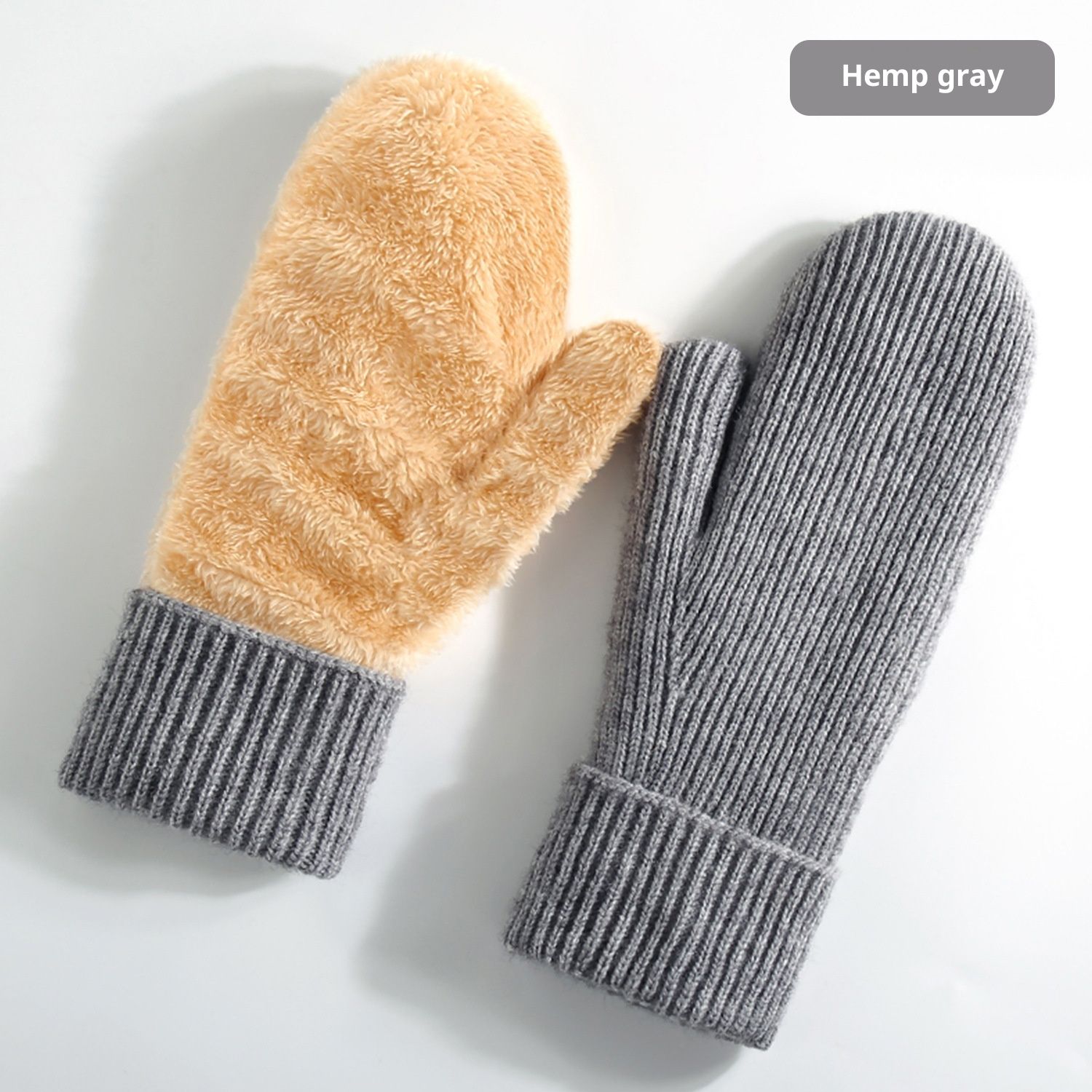 Unisex Winter Toasty Warm Solid Knit Mitten Gloves, Knit Stretchy Cold Weather Warm Knit Thick Gloves Mittens — image 2