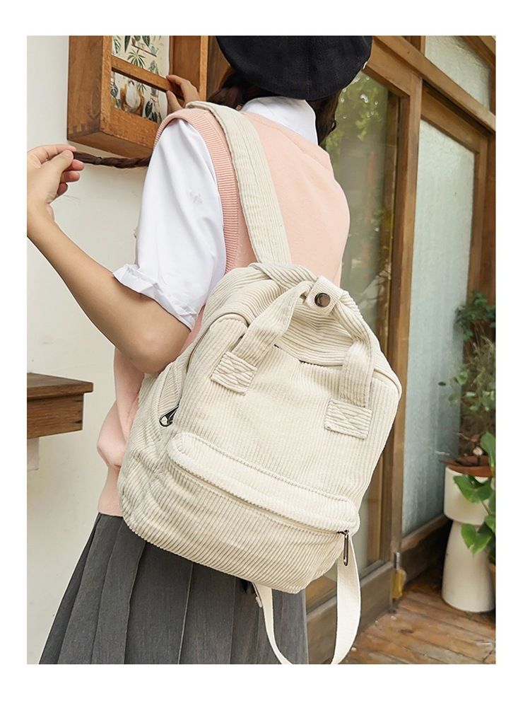 White Vintage Denim Laptop Backpack Casual Canvas Daypack Handbag Purse Lightweight Rucksack Shoulder Bag — image 4