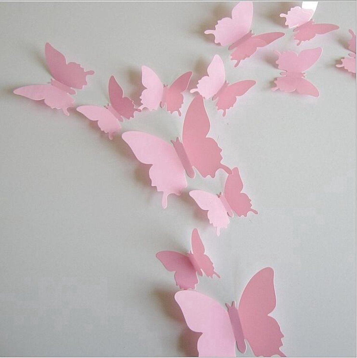 3D Wall Decoration Butterflies 12 Pieces | Wall Butterflies | Butterfly Wall Stickers | Solid Wall Stickers | Pink — image 2