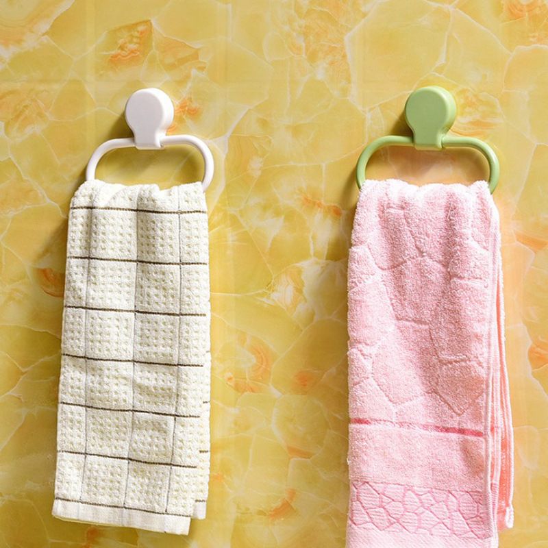 Oval Towel Hanger Adhesive Hand Towels Holder Hand Towel Holder for Bathroom Shower Washcloth Holder Towel Bar Stick Adhesive — image 4
