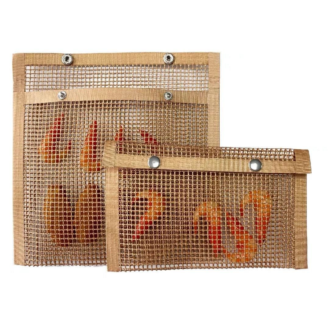 BBQ Mesh Grill Bag 27 × 22cm Non Stick Reusable Barbecue Grilling Basket Net - Copper — image 4