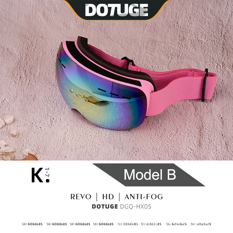 Kids Snow Goggles with Large Spherical Lens, Double-Layer Anti-Fog HD Lens, UV400 Protection, Adjustable Elastic Strap, Ideal for Skiing, Snowboarding & Winter