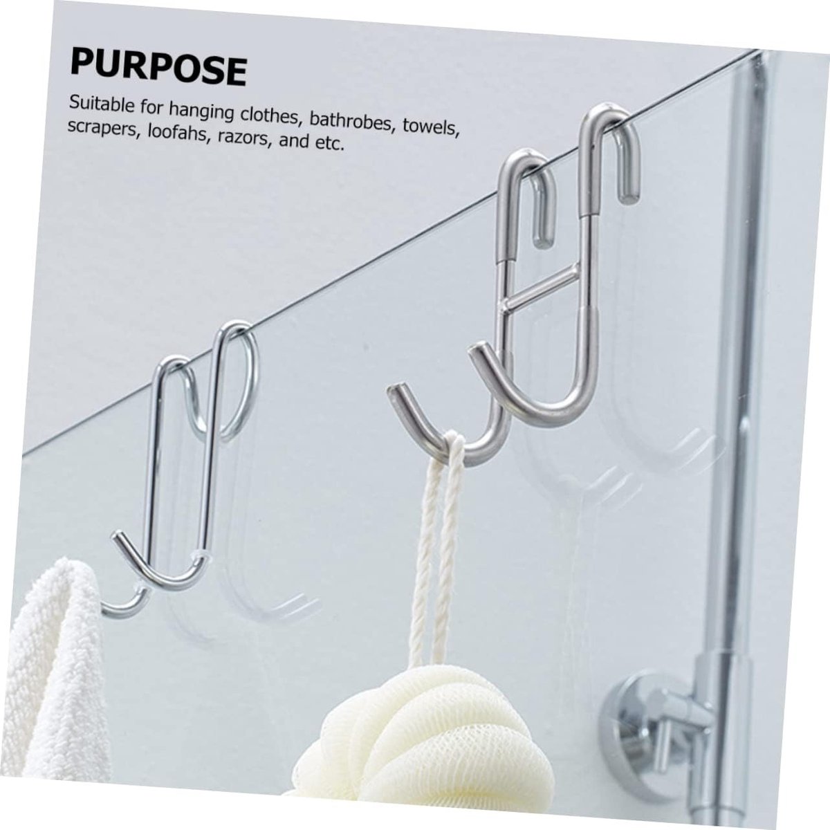 Two-piece set of door hooks, suitable for hanging towels and other storage accessories — image 2