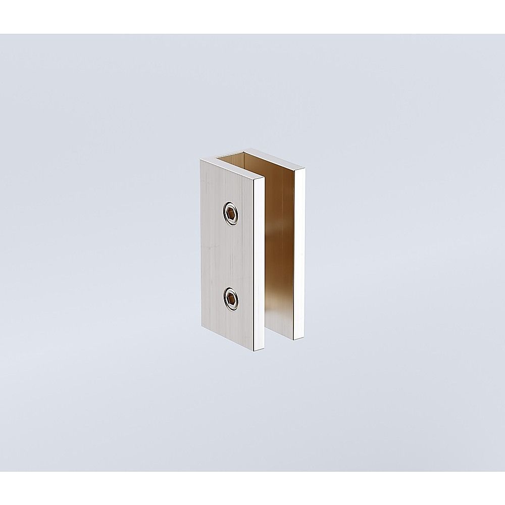 110cm Frameless Wall-to-Wall Shower Screen with Nickel U-Brackets and Floor U-Bracket, Brass Hinges & Square Double Pull Handle โ image 4