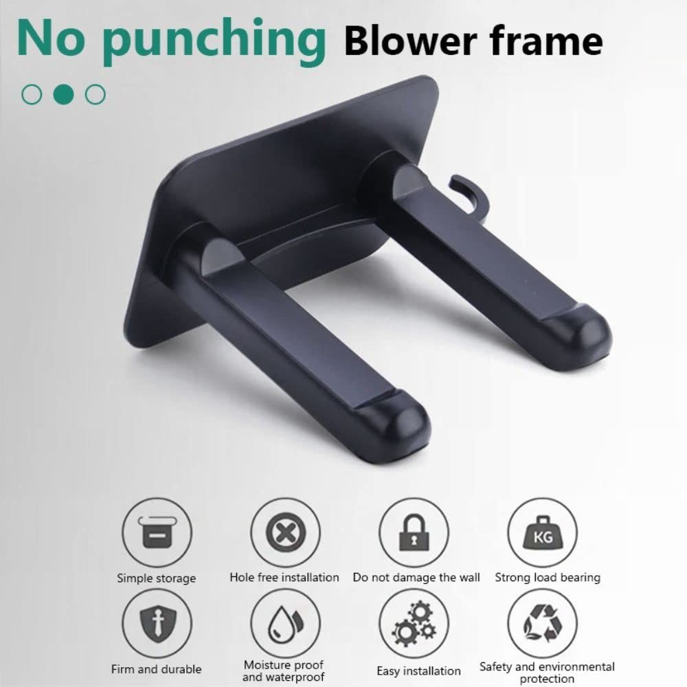 Dryer Holder, Wall Mounted Bathroom Hair Dryer Rack, Self Adhesive Blow Dryer Hanger, Storage Organizer Shelf, Space Organizer — image 3