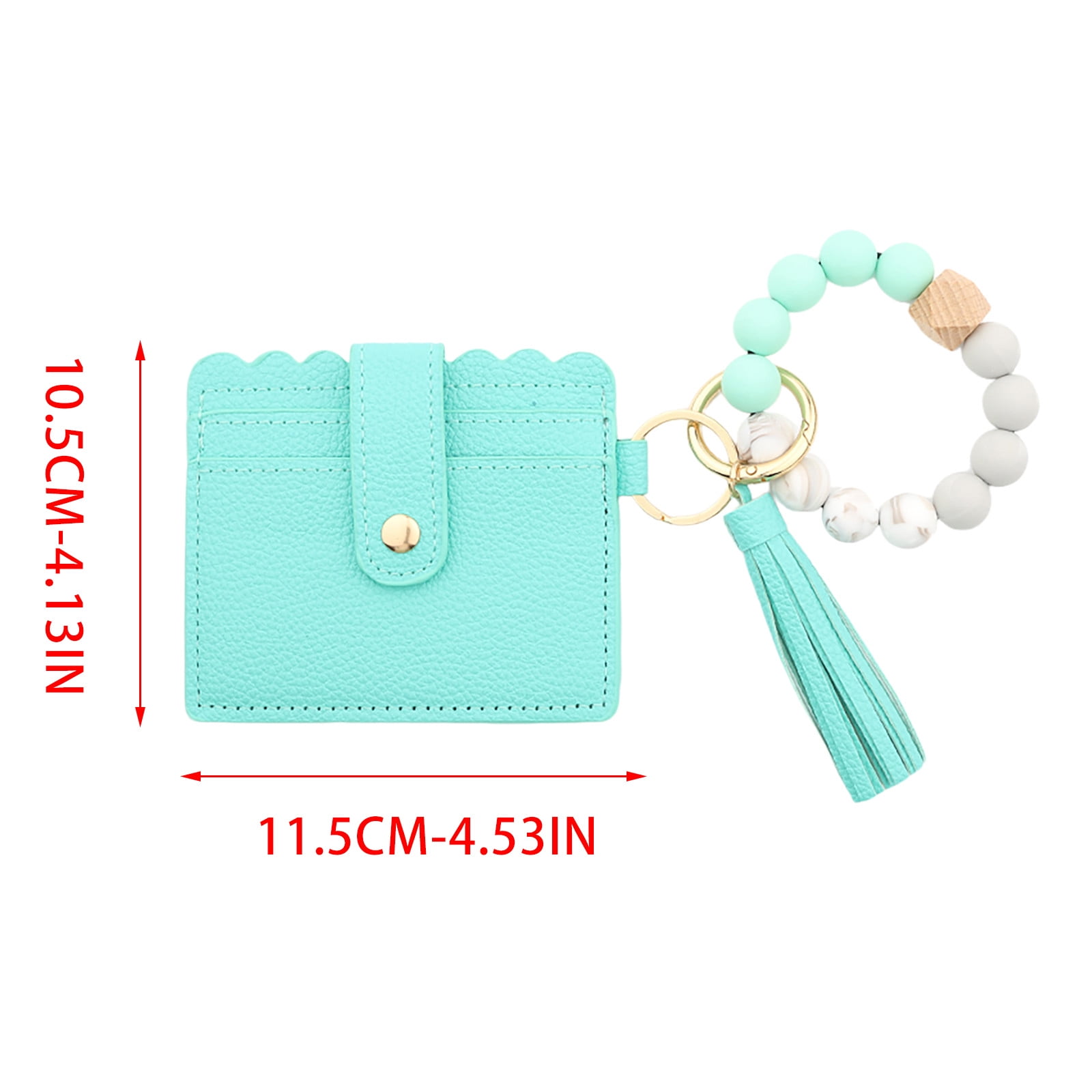 Wallet Women, Wallet Keychain Wristlet for Women, Slim Credit Card Holder Wallet, Fashion Tassel Keychain Bangle Key Ring Purse for Women ( 18 Kinds of Prints — image 3