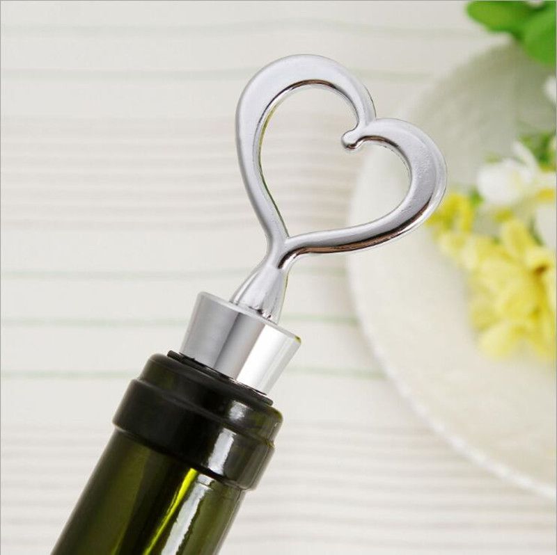 2 Pack Heart Wine Bottle Stopper,Stainless Steel Wine Bottle Stopper and Bottle-opener with Gift Box Packing Handheld Wine Bottle — image 5