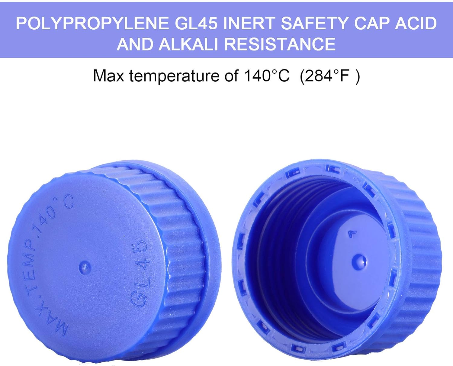 4 Pieces Glass Round Media Storage Glass Bottles Borosilicate Media Bottles with GL45 Blue Screw Cap for Lab Water Reagent Liquids(100 ml) — image 4