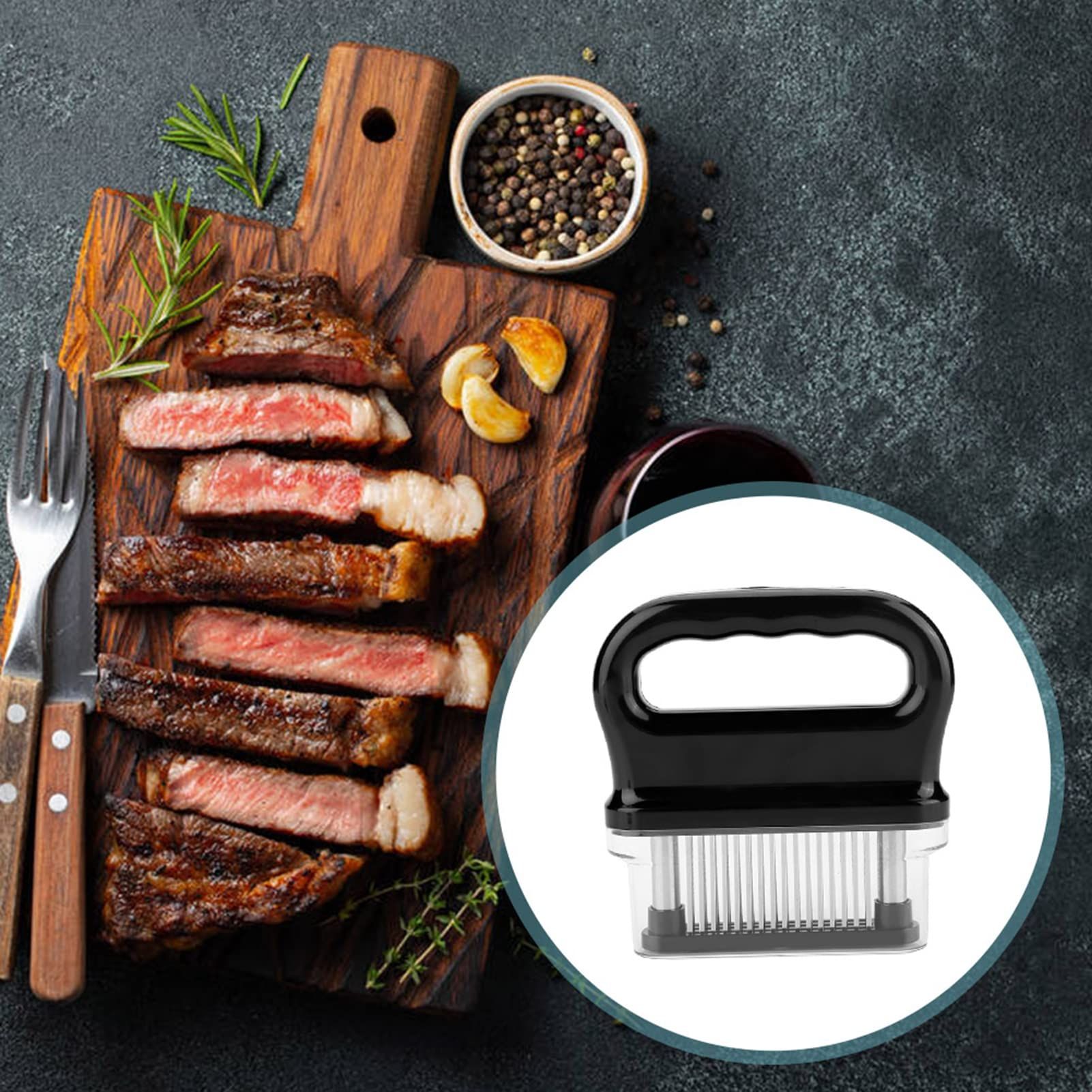 Meat Tenderizer, Stainless Steel Ultra Sharp Needle Blade Tenderizer for Tenderizing Steak, Baking Kitchen Accessories — image 4