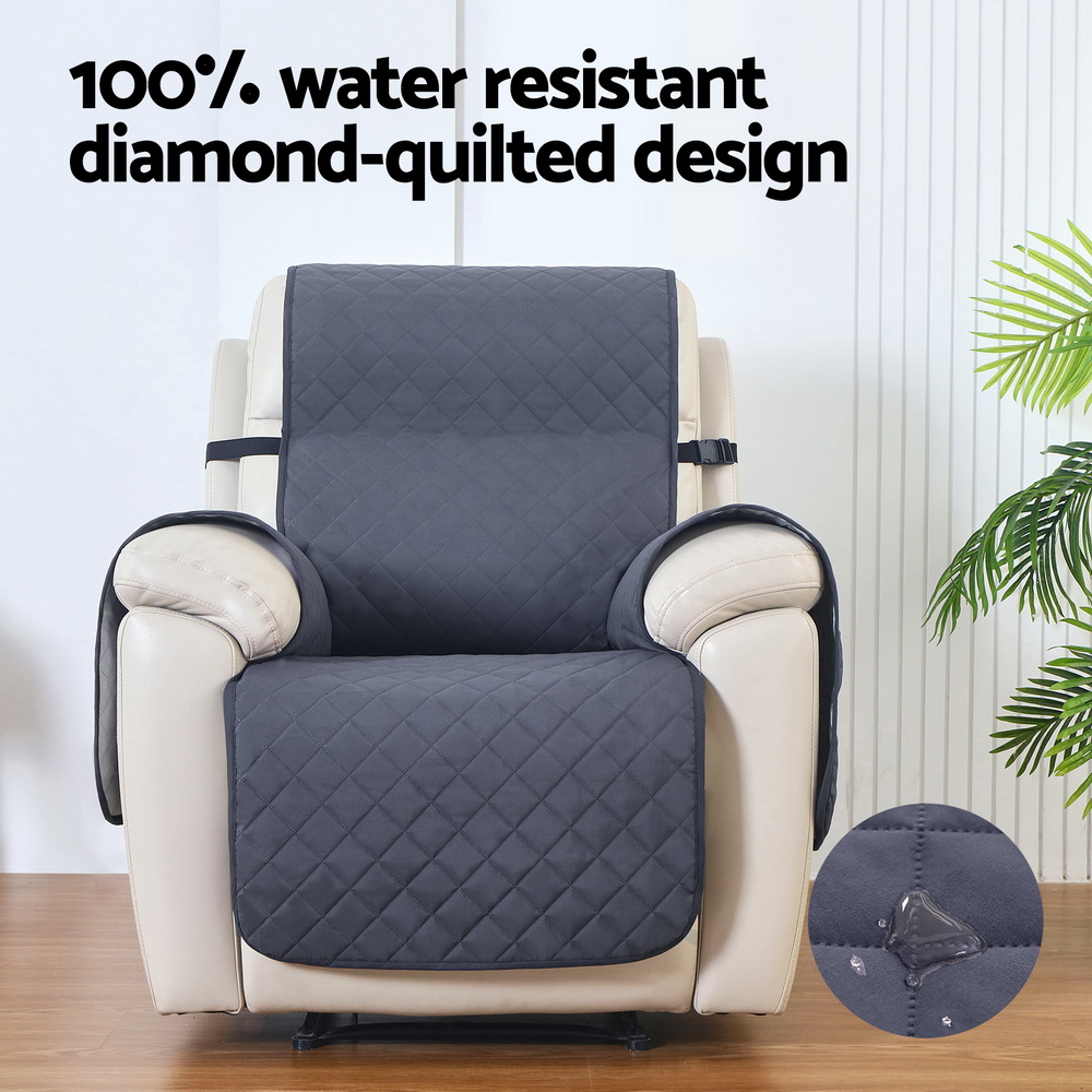 Artiss Recliner Chair Cover Water Repellent Non Slip Grey โ image 4
