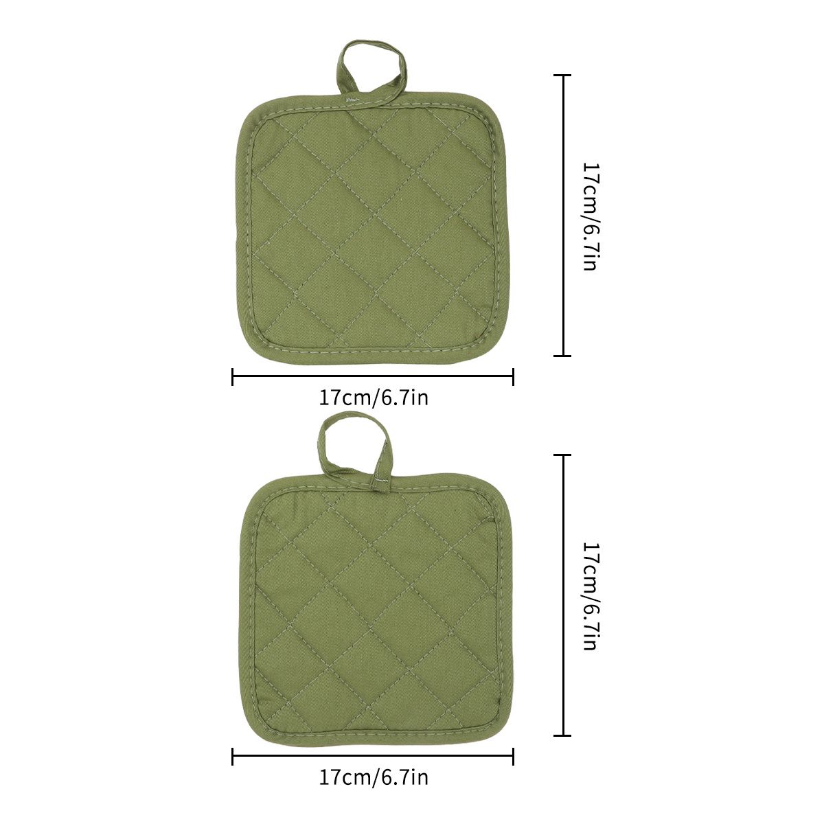 Oven Mitts and Pot Holders 4 pcs Set,High Heat Resistant 500 Degree Extra Thicken Long Kitchen Cotton Oven Glove for Cooking (11.8 Inch,Green) โ image 4