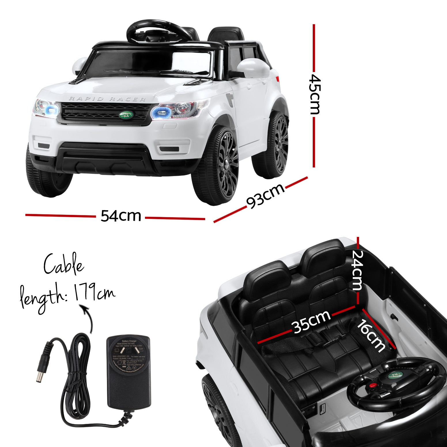 Rigo Kids Electric Ride On Car SUV Range Rover-inspired Cars Remote 12V White โ image 2