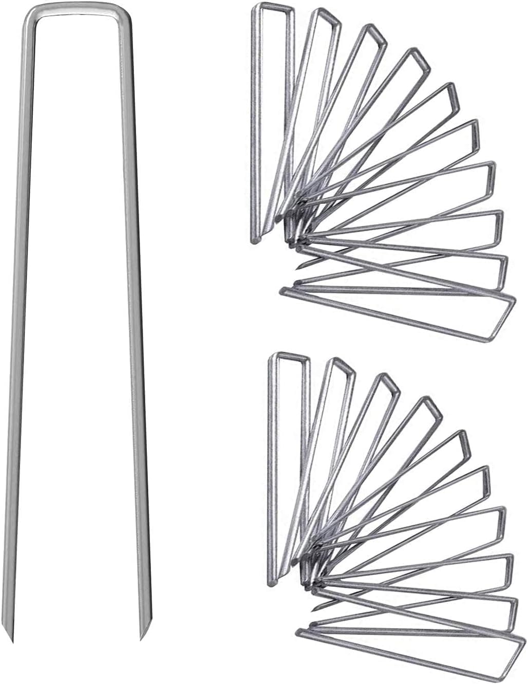 12 Inch Galvanized Garden Landscape Staples Stakes, 25 50 100 PCS Anti-Rust Garden Staples Tent Ground Stakes U-Shaped Landscape Pins for Secure Lawn Fabric