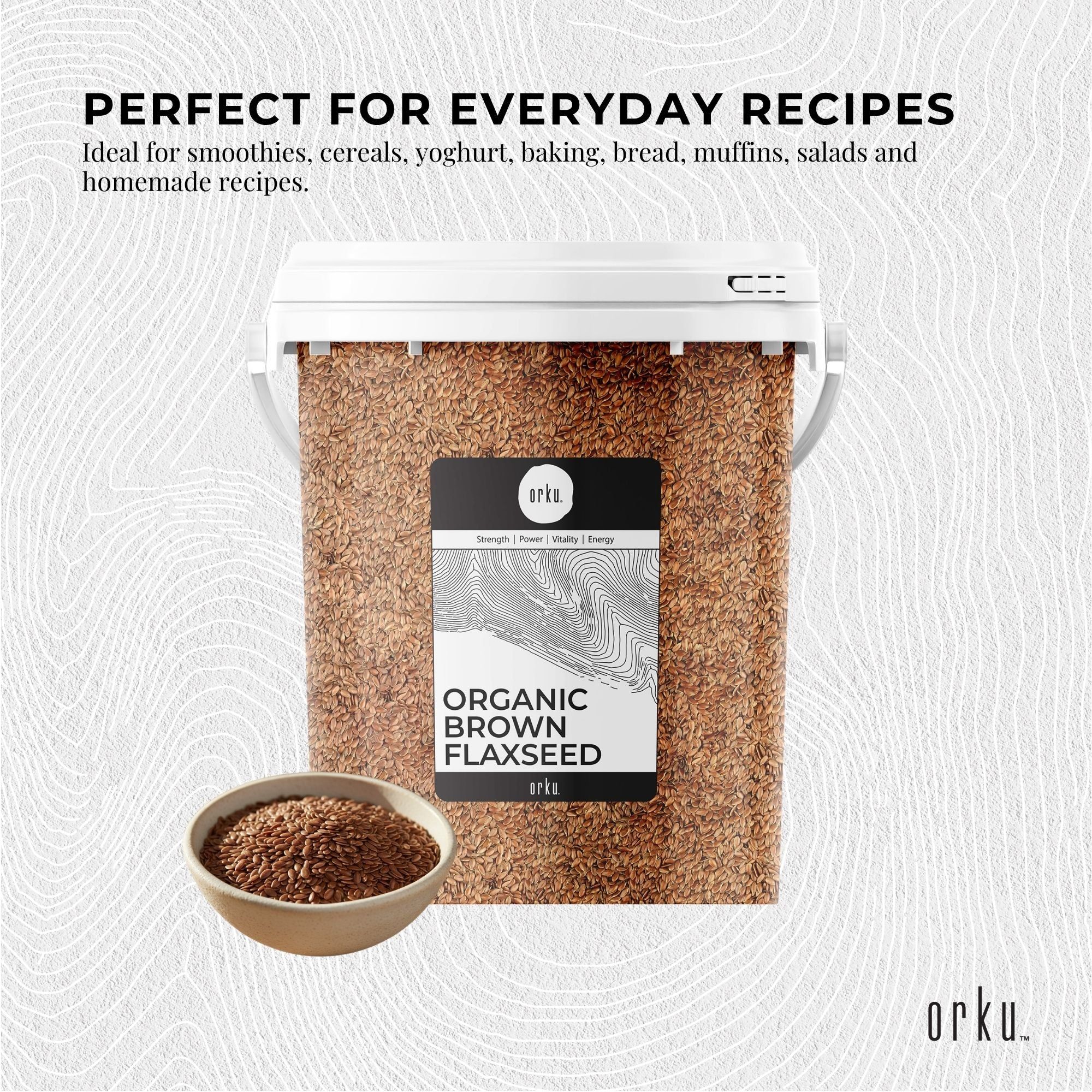Orku 800g Organic Brown Linseed Flaxseed Whole Grain Non GMO - Tub โ image 4