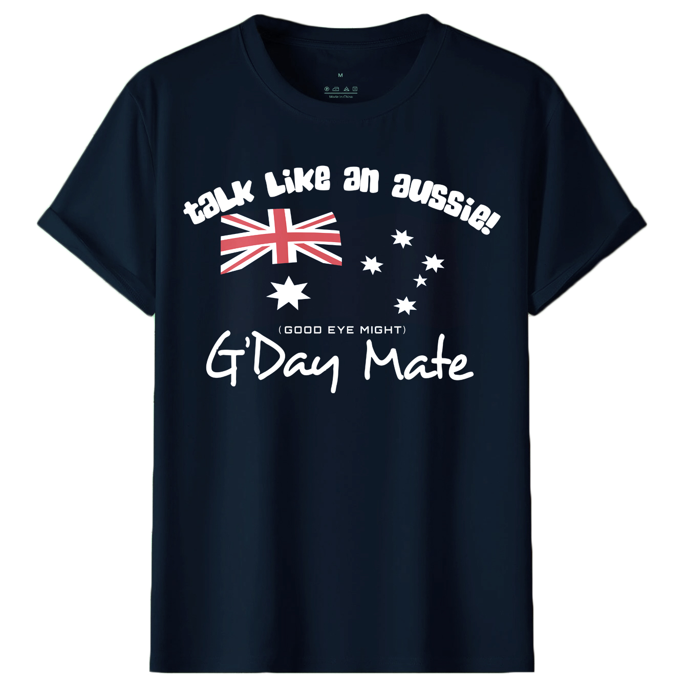 100% Cotton Australian Day Flag T-Shirt Aussie G'Day Mate Navy Souvenir Tee Top, Navy, M — image 2
