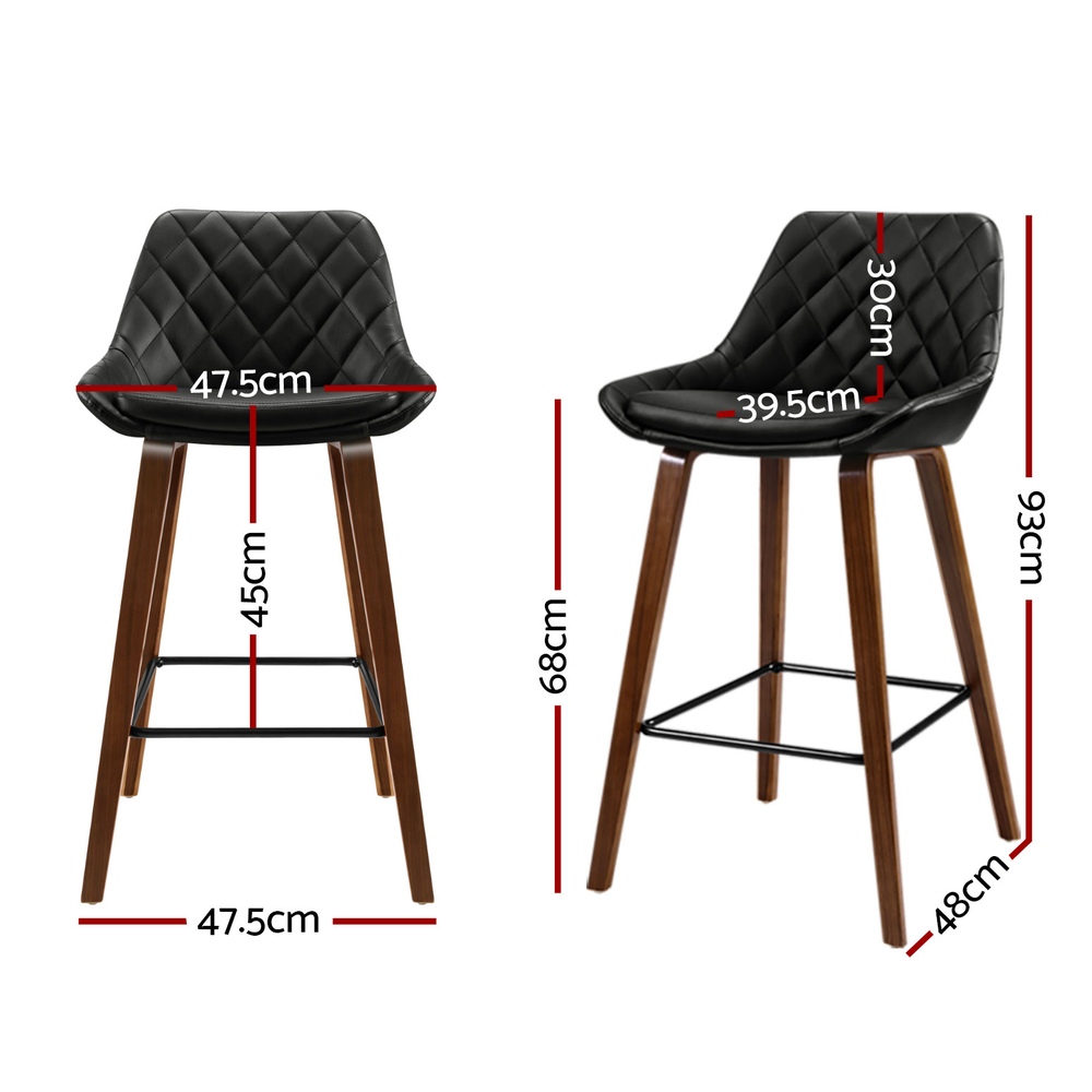 Artiss 4x Bar Stools PU Seat Wooden โ image 2