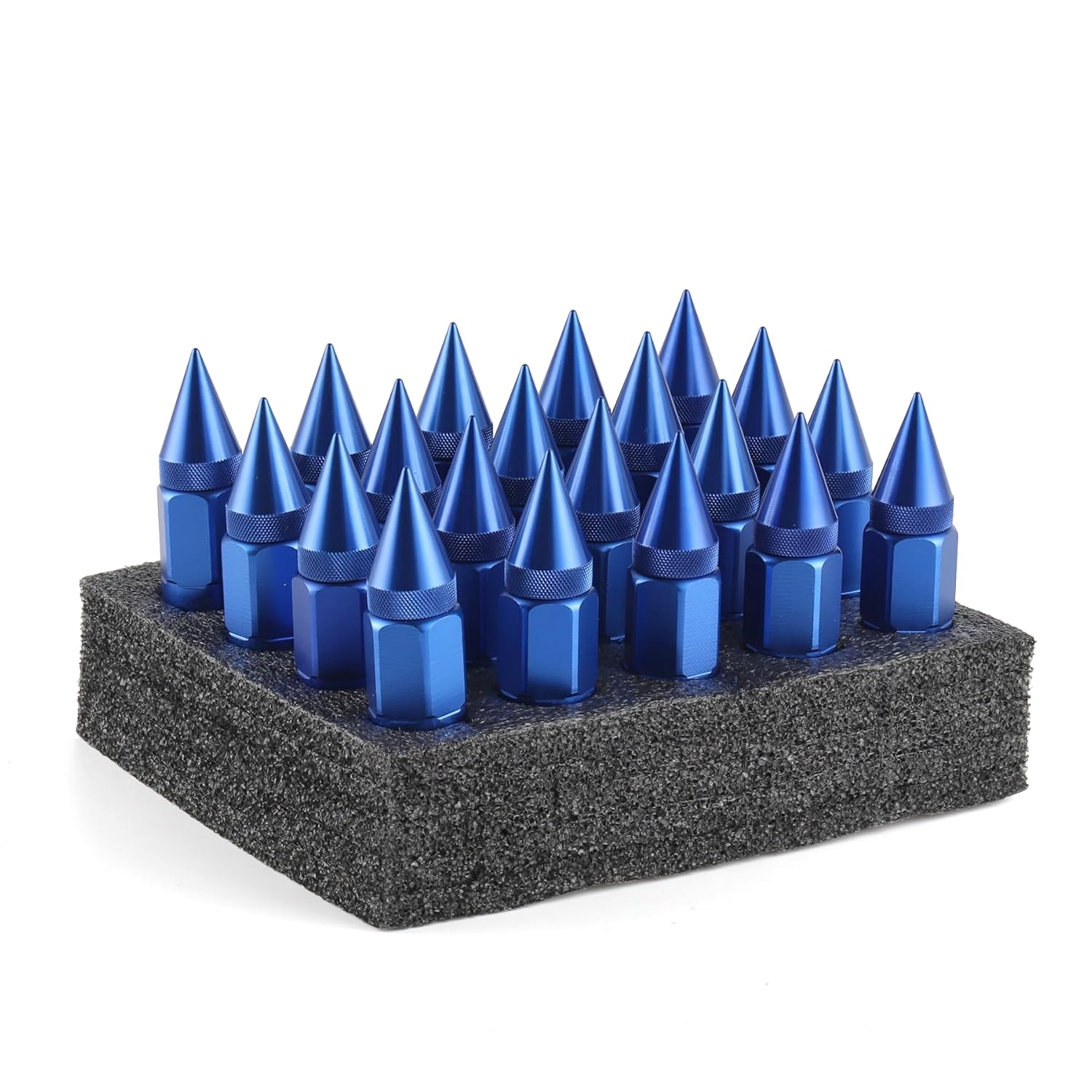 20PCS M14X1.5 Wheel Lug Nuts, Cap Spiked Extended Tuner 60mm Aluminum Wheels Rims Nuts (Blue) blue M14x1.5 — image 4