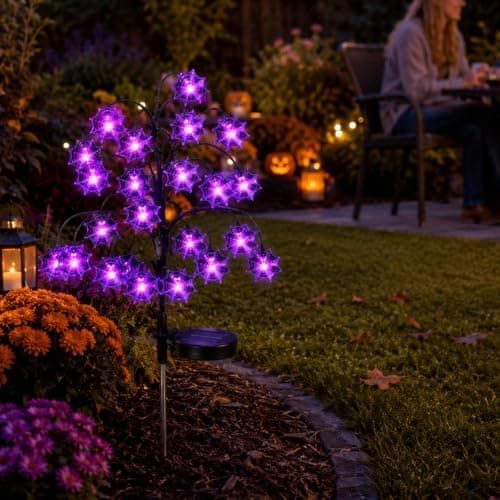 Bring Eerie Charm to Your Outdoor Space with Solar-Powered Halloween Stake Lights – Pumpkin, Skull, Spider & Pirate Motifs, 20 LED, Auto On/Off — image 6