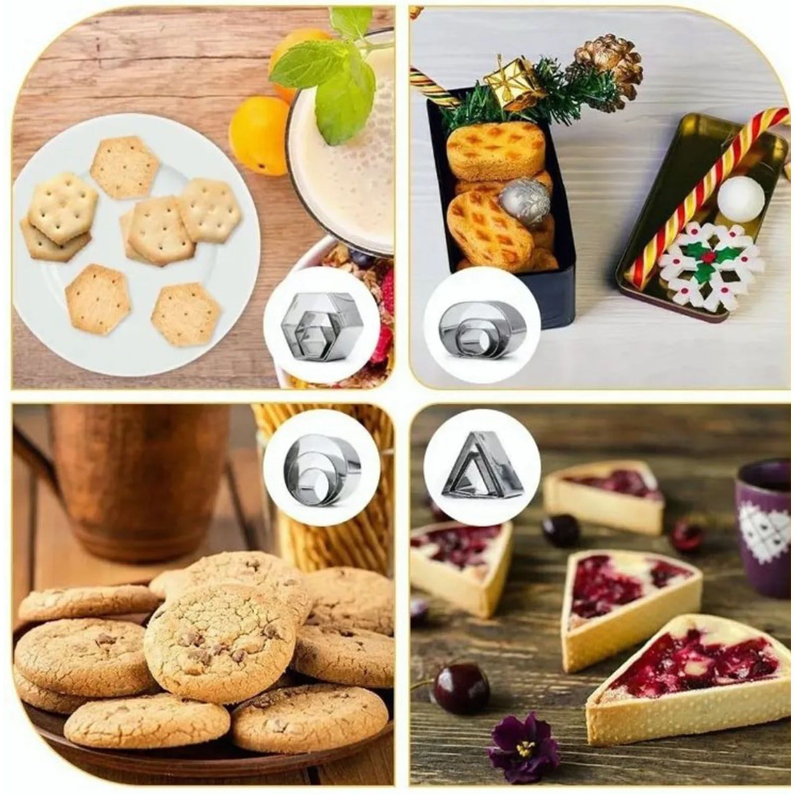 24pcs Metal Biscuit Cutters Set Food Grade BPA Free Stainless Steel Biscuit Molds for Biscuits Chocolate Cake โ image 6