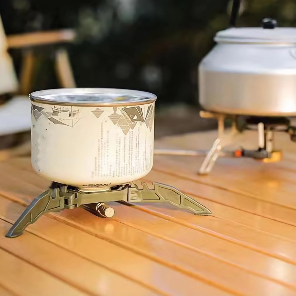 2Pcs Camping Stove Fuel Can Stabilizer, Mini Foldable Outdoor Hiking Cooking Gas Tank Bracket,Foldable Cartridge Canister Tripod (Oranger) โ image 6