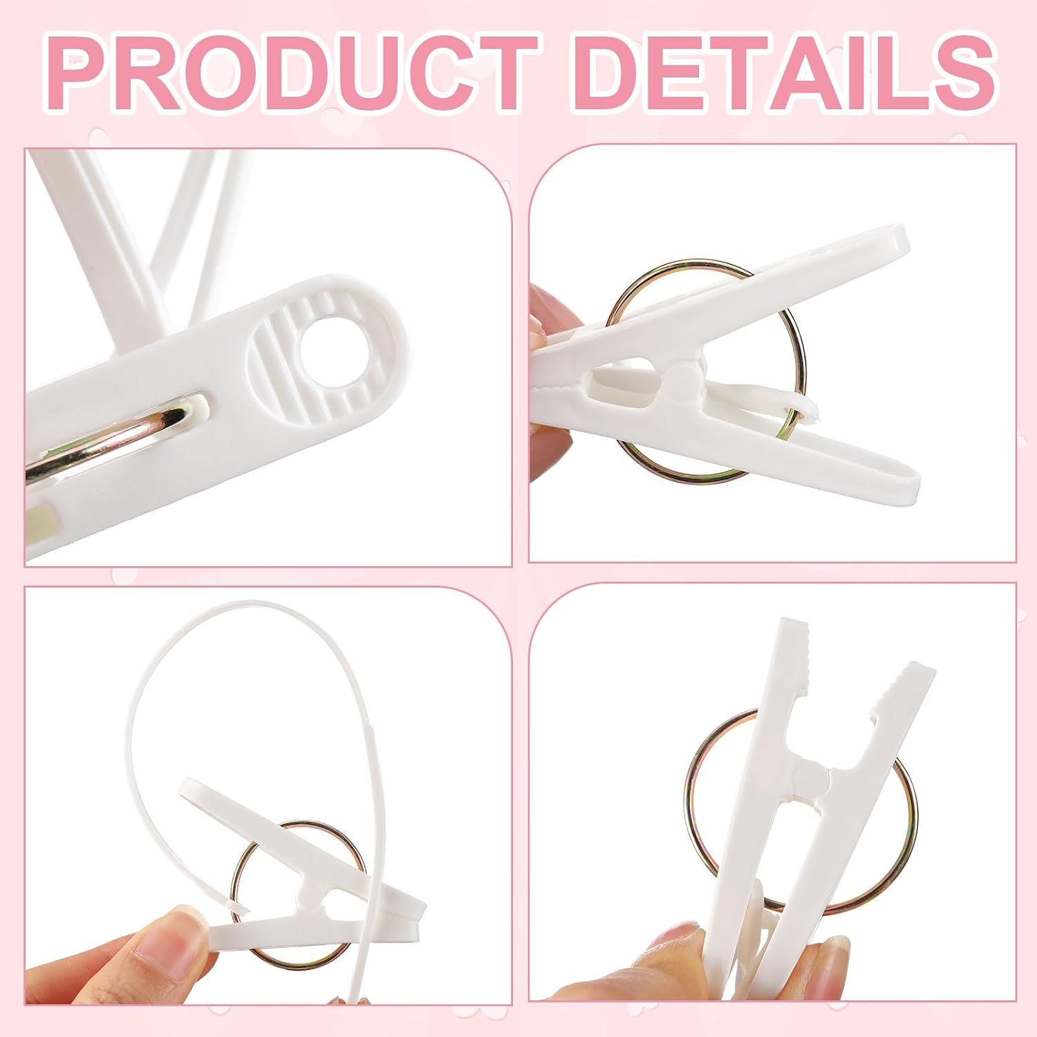 30 Piece Multifunctional Clothes Pegs White for Baby Clothes and Towels โ image 2