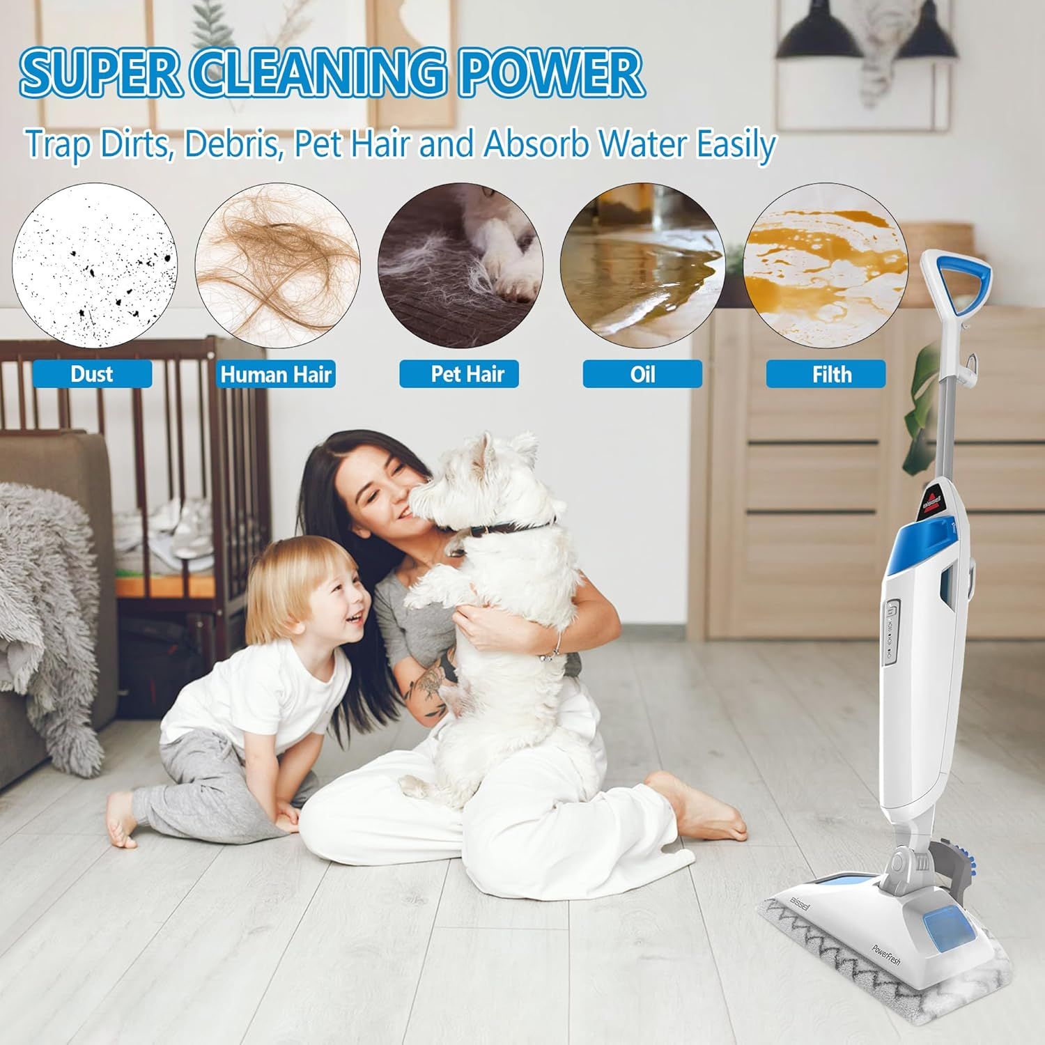 4 Pack Steam Mop Pads Replacement or Bissell Powerresh Steam Mop 1940 1440 1544 1806 2075 Series, Model 5938 19402 19404 19408 19409 1940A 1940 1940Q 1940T — image 4