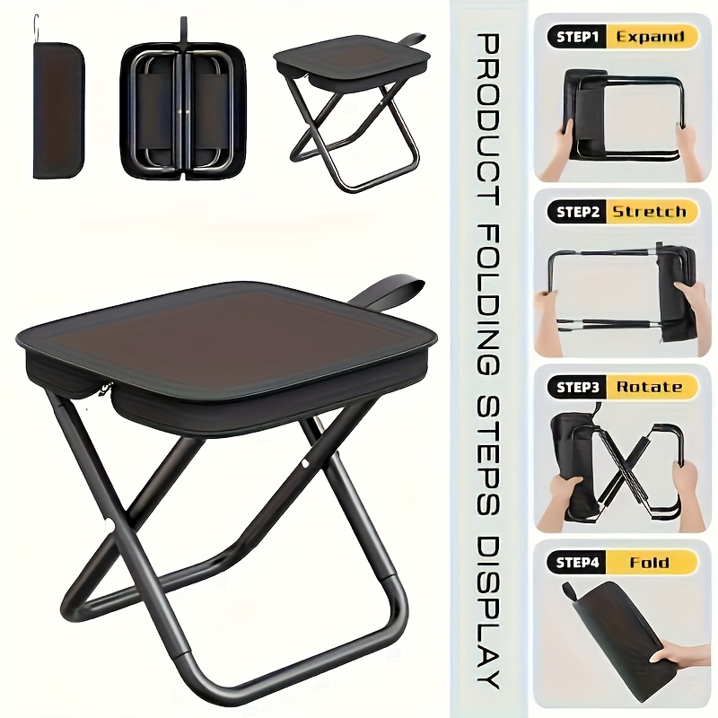 Outdoor One-Second Quick-Open Lightweight Folding Stool | 150KG High Load-Bearing | Portable Camping Chair, Picnic & Fishing Seat | Sturdy & Stable, Packable — image 3