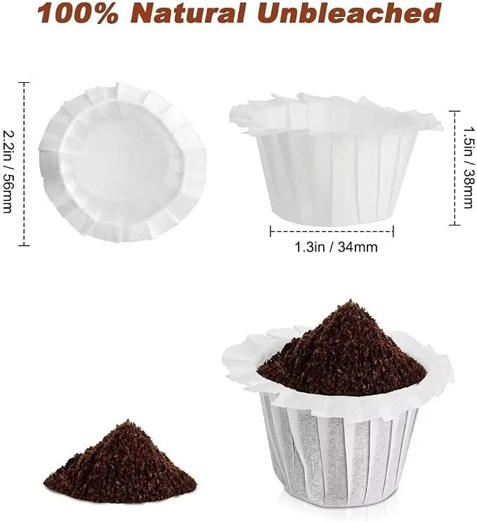 Disposable Paper Coffee Filters, Keurig K Cup Paper Filters for Keurig Single Brewer Reusable Cups, K-cup Coffee Pods, Fits All Brands Reusable K Cups (150) β image 2
