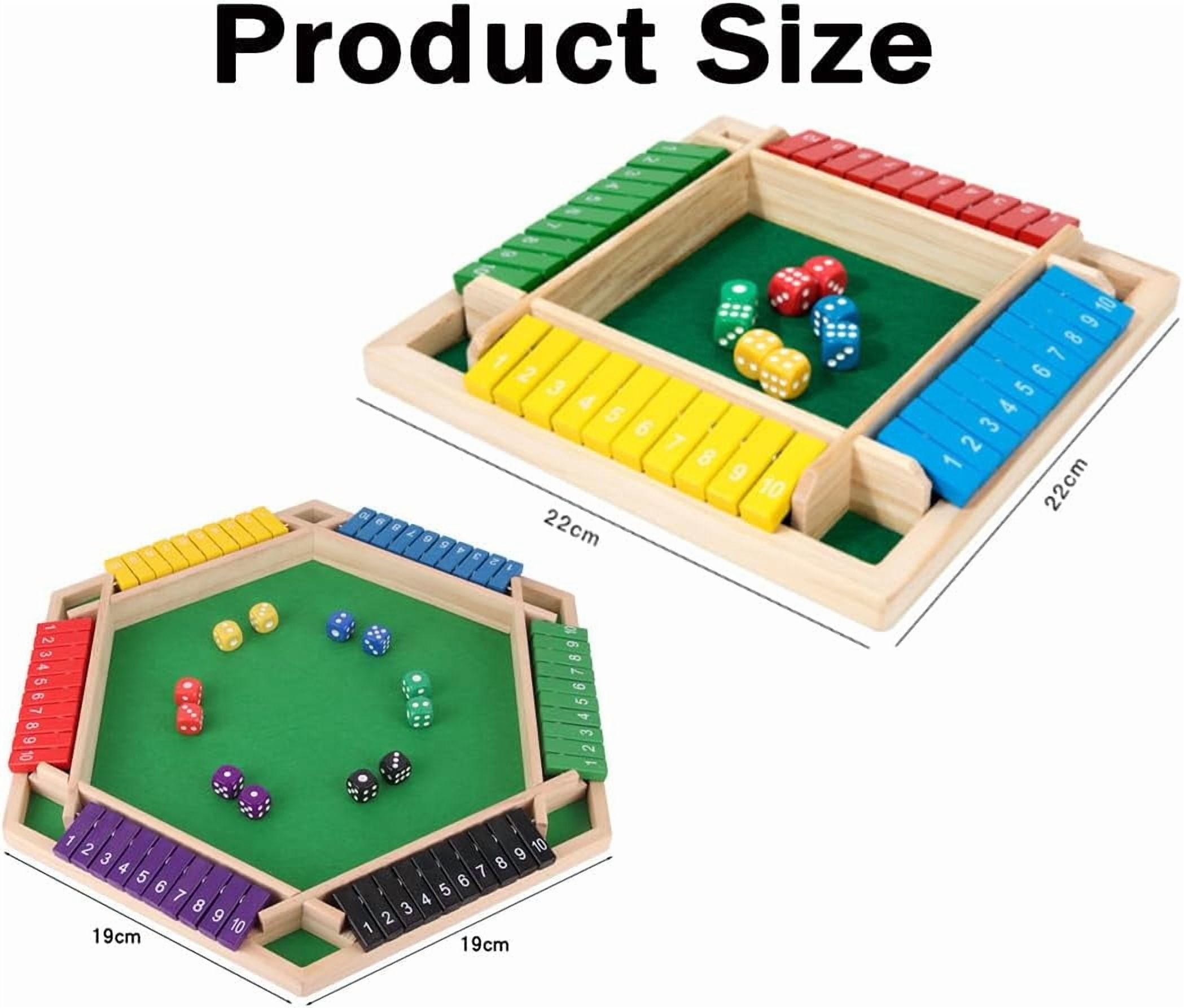 Shut The Box-Wooden Dice Board Game, Funny Family Shut The Box Game 2-4 Player, Board Games Gift for Family and Friends, Educational Table Math Games for ā image 3