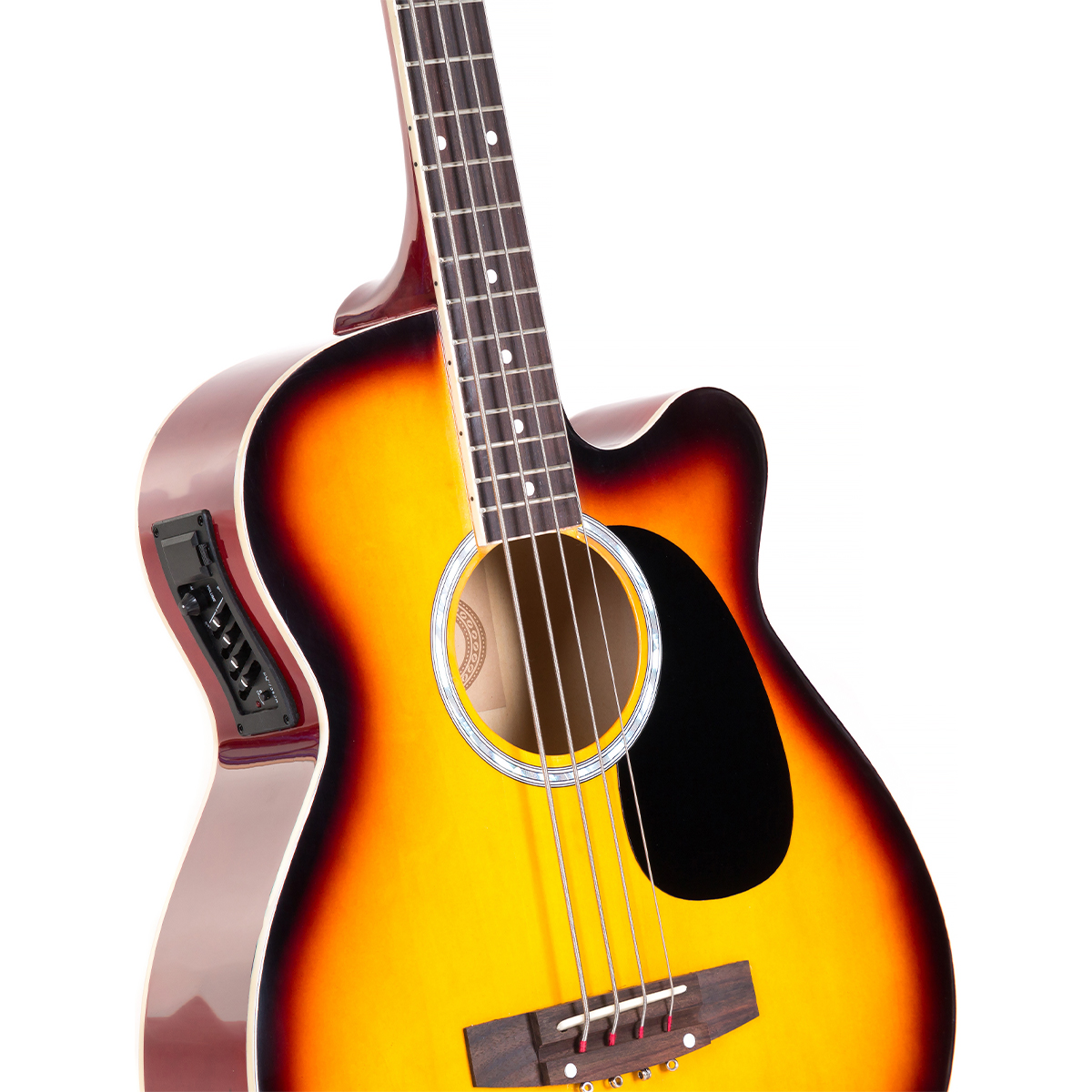 Karrera 43in Acoustic Bass Guitar Sunburst — image 2