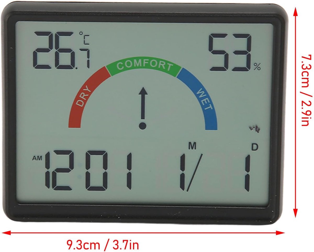 Wekker - Weather Station - Room Thermometer - Digital Alarm Clock - Shower Timer - Kitchen Thermometer - Ultra-Thin Digital Wall Clock - Battery Operated โ image 5