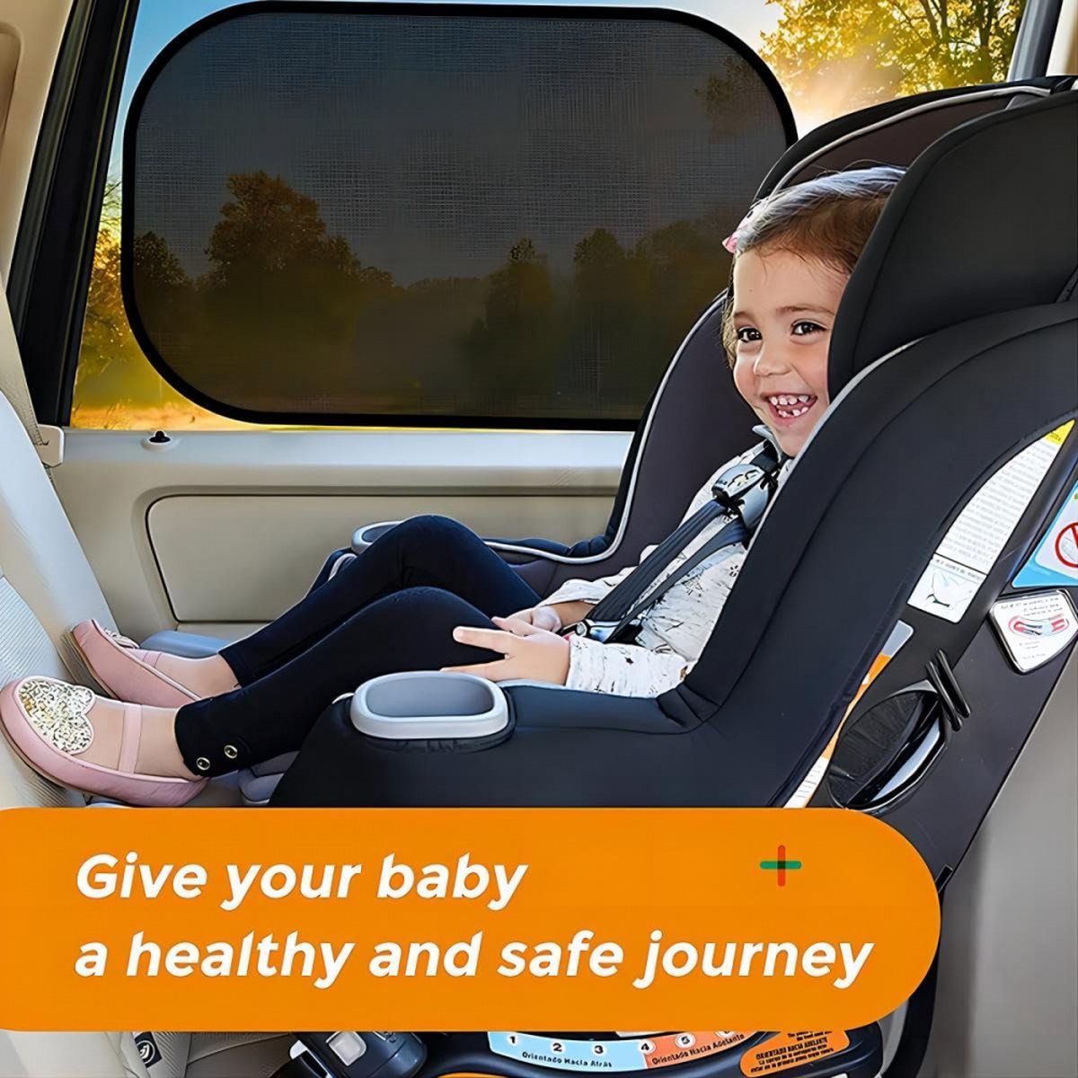 Car Sunshade - Car Sunshade Side Window - 1 Pair 50 x 30 Cm and 1 Pair 44 x 38 Cm - Baby Car Sunshade - Electrostatic Adsorption - Privacy Protection - Car Sun — image 4