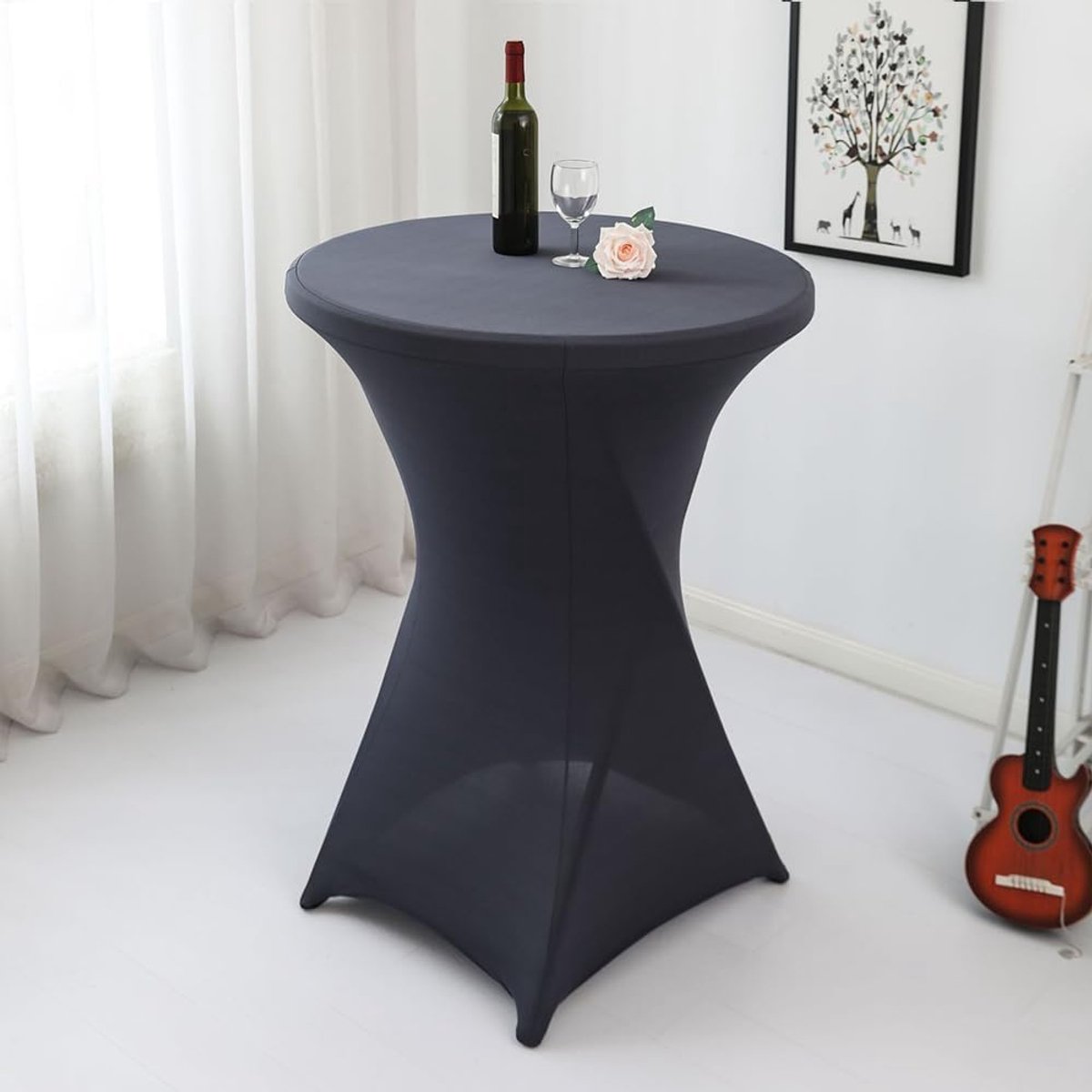 1 Piece High Tablecloth - High Table Skirt - 80 x 110 cm - Extendable High Tablecloth - Stretch High Table Cover - Round High Tablecloth - High Table Party — image 5