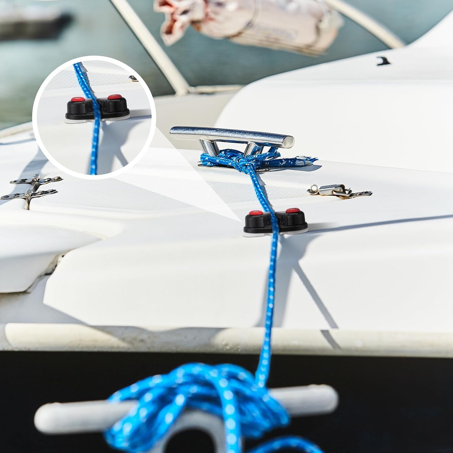 3 Pcs Kayak Cam Cleats Rope Cam Rope Cleat Lock Aluminum Cams Cleats Fast Entry Boat Dock Cleat for Line Sizes Upto 5/8-inch for Sailing Sailboat Kayak Boat โ image 5