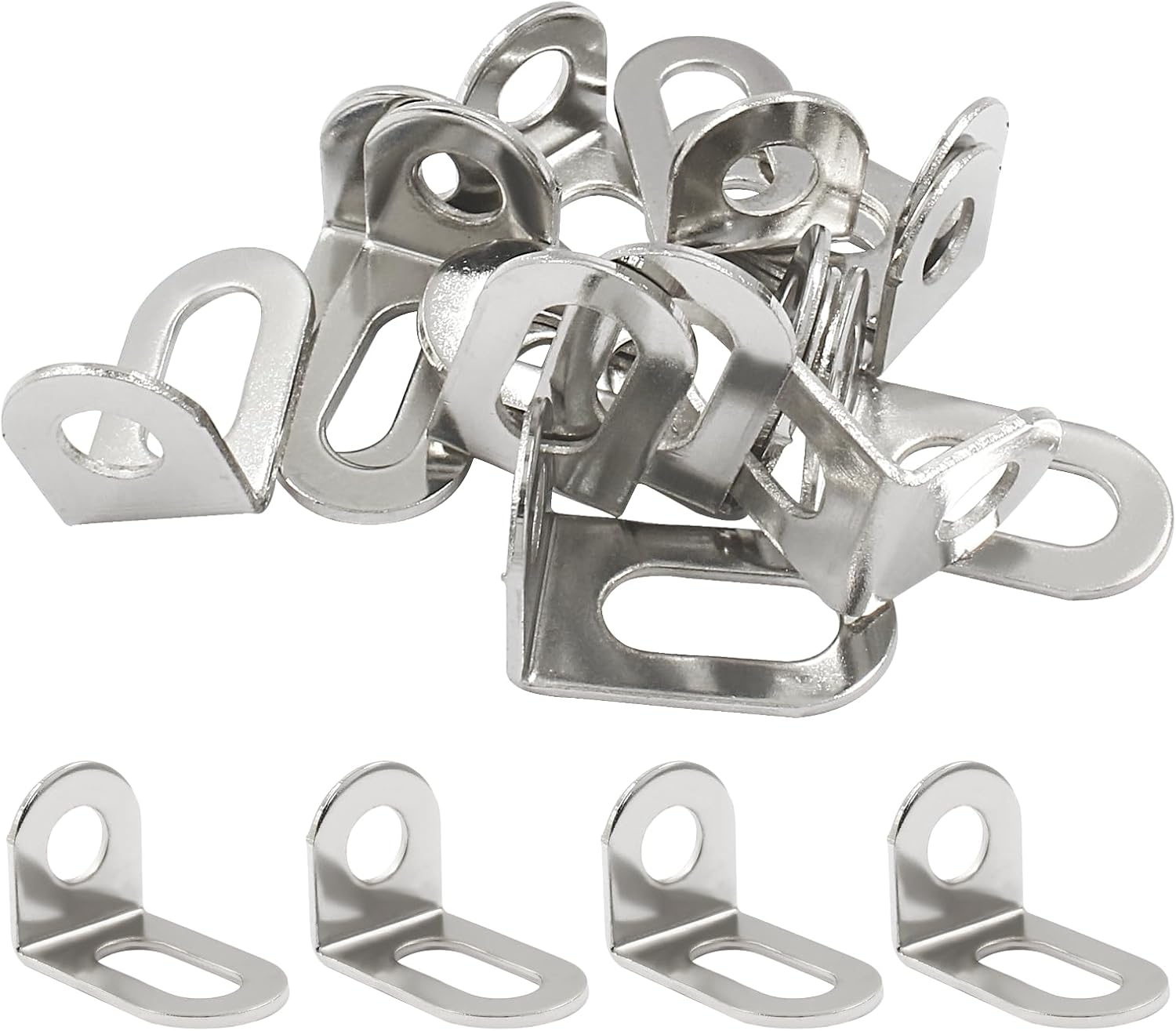 Biaungdo 30 Pcs 18x18x29mm/0.7"x0.7"x1.14" Adjustable Right Angle Brackets L-Shape Corner Brace Support Silver โ image 2