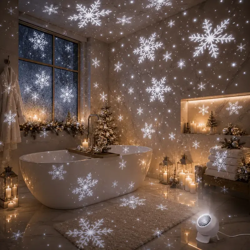 Winter Snowflake Projection Lamp (Rechargeable + Touch Switch) – Fill your room with falling snow at the touch of a finger, wireless and portable, effortlessly — image 6