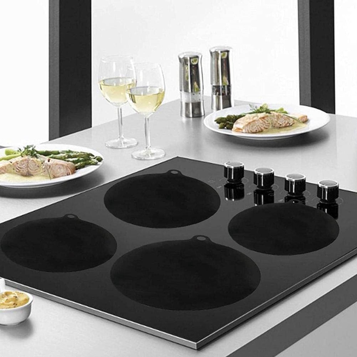 Induction Protector Set - 4 Pieces - 22cm - Pan Protectors - Induction Cover Plate - Cooktop Cover Plate - Round Induction Mats - Heat Resistant Up to 230 ºC — image 4