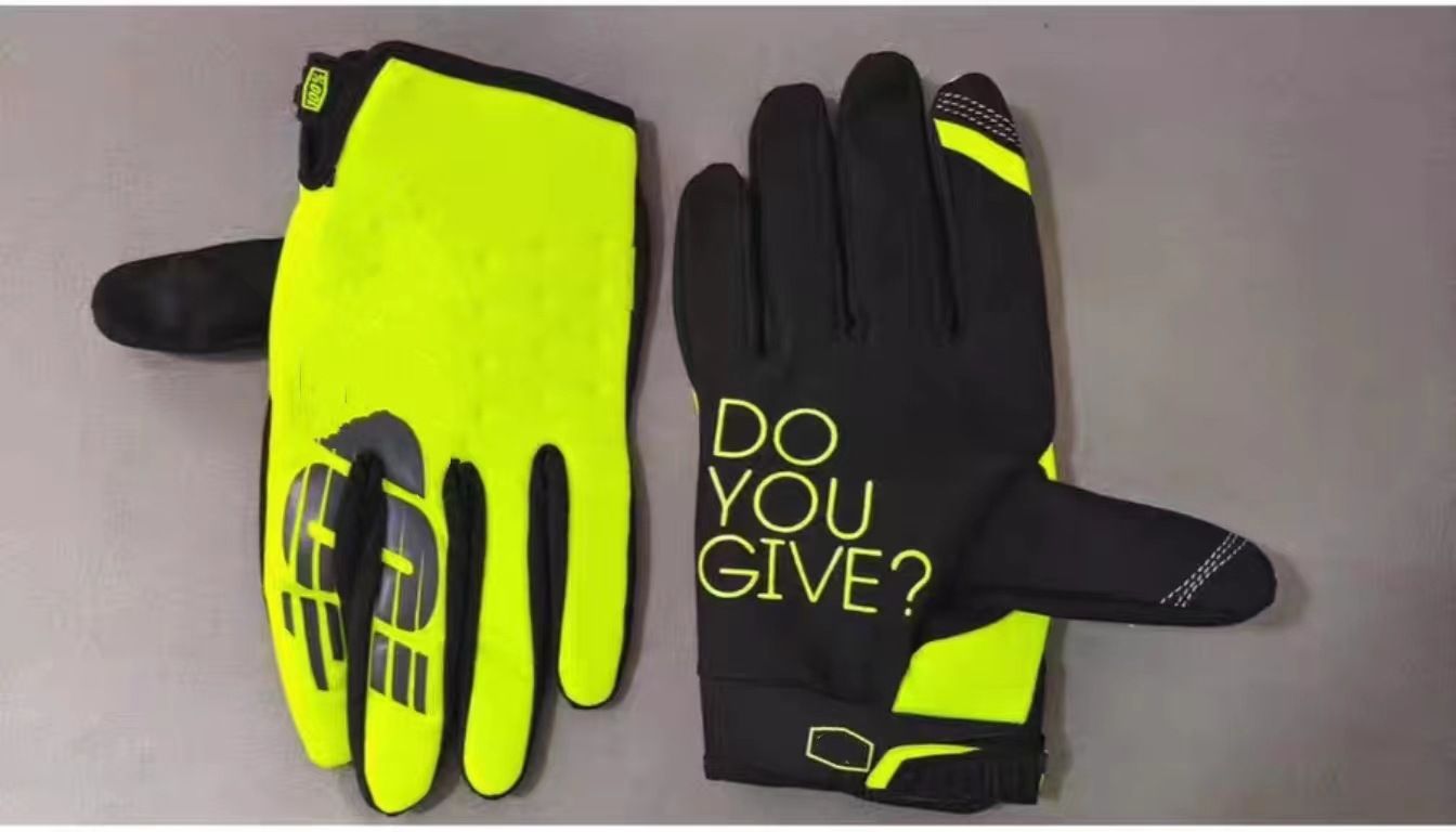 LOHAS FOX Winter Fleece Cycling Gloves Nylon Long Finger Bright yellow XXL