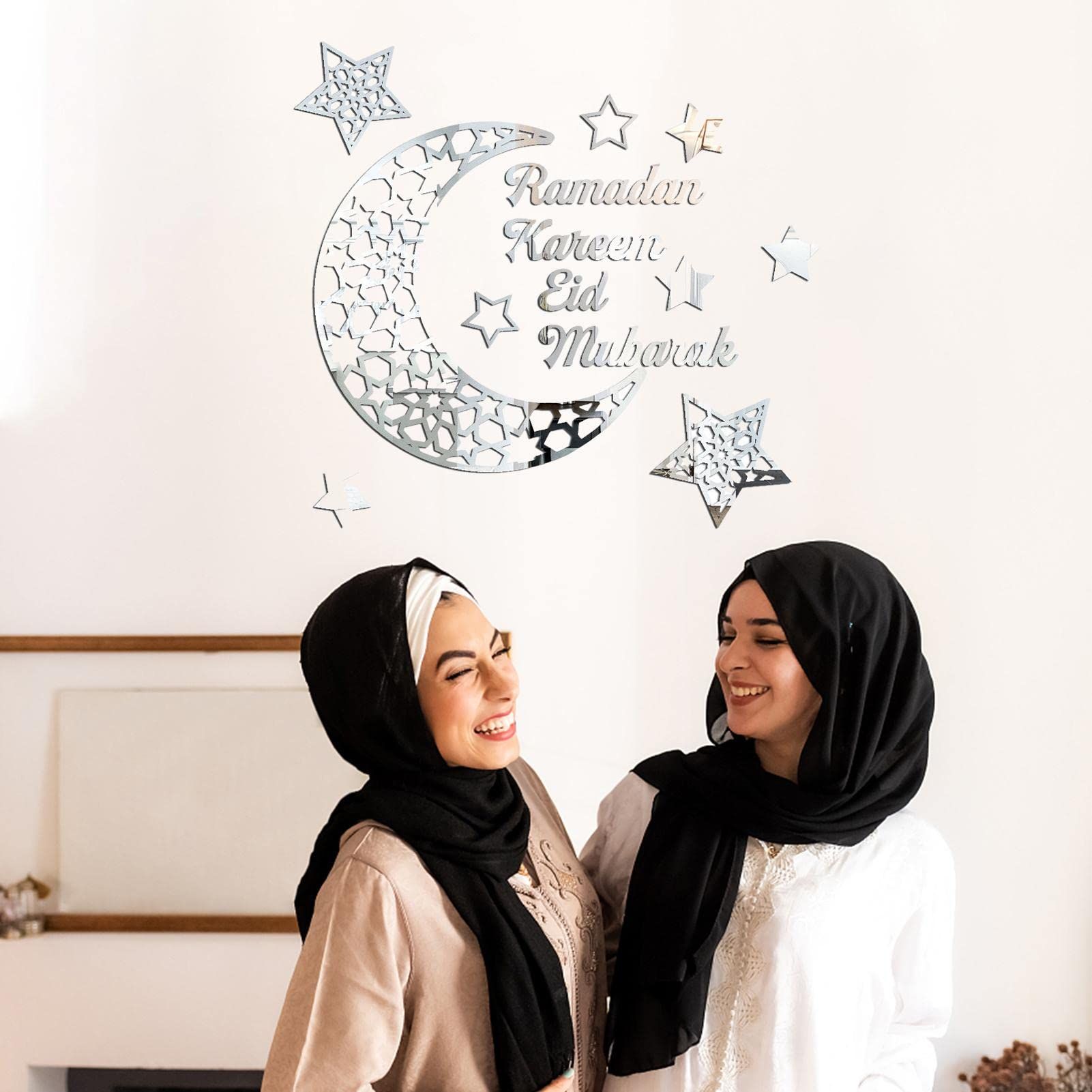 Wall Stickers Ramadan Decorations Eid Al-Fitr Home Ornament 3D Ramadan Moon Star Acrylic Wall Art Decor Living Room â image 2