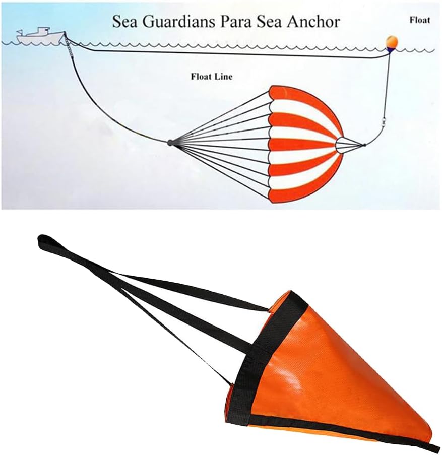 Sea Anchor Drift Sock 18"/32" Parachute Fishing Drogue for Marine Boat 32 in For15-20 ft — image 6