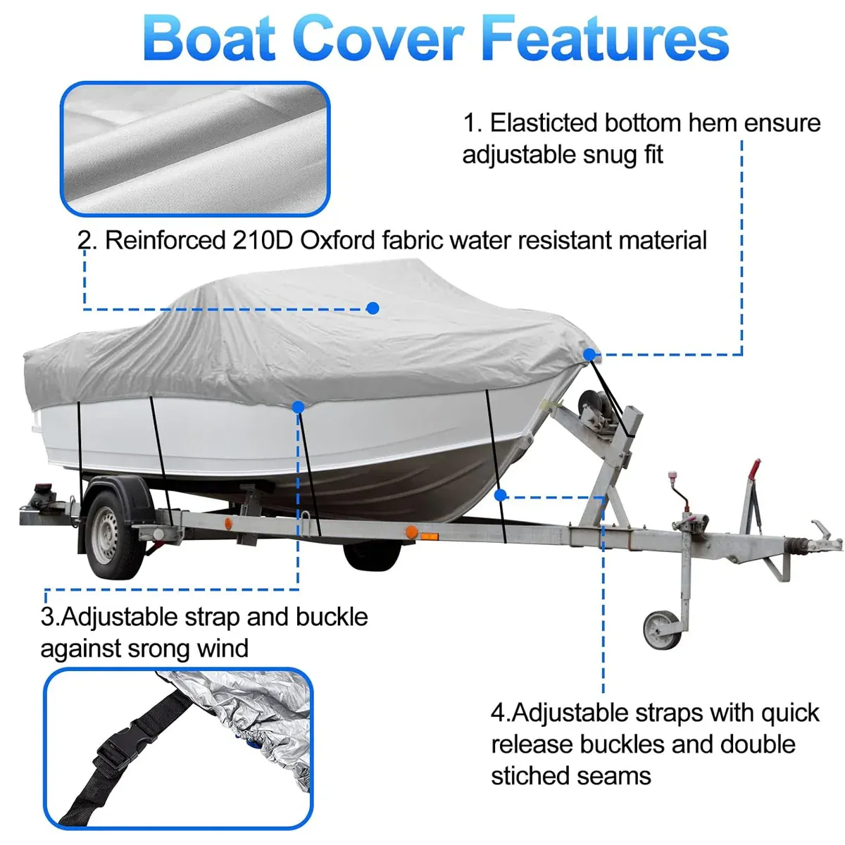 Outdoor V Yacht Dust Cover Waterproof Sun Protection Boat Hull Cover Rain Shield — image 5
