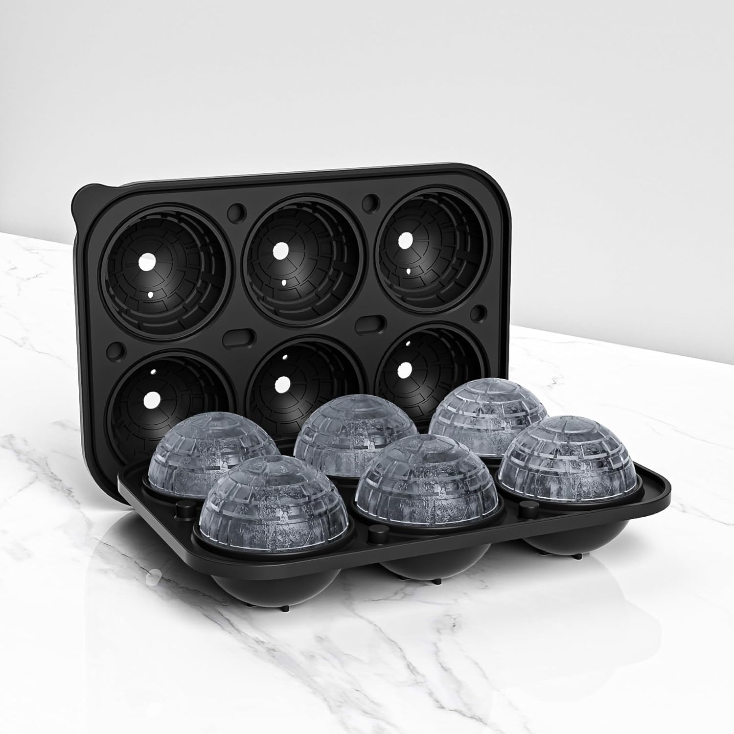 Bangp Large Ice Cube Tray for Whiskey,Sphere Ice Cube Molds, Silicone Ice Ball Maker Mold,Fun Shapes Ice Cube Mold for Cocktails, Bourbon,Brandy — image 2