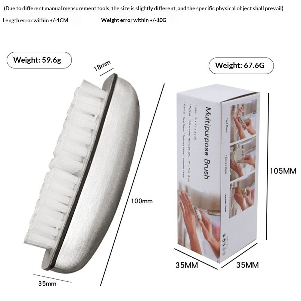 2pcs Vegetable and Fruit Cleaning Brush, Stainless Steel Cleaning Brush, Microfiber Scrubbing Pad, Multipurpose Kitchen Tool — image 5