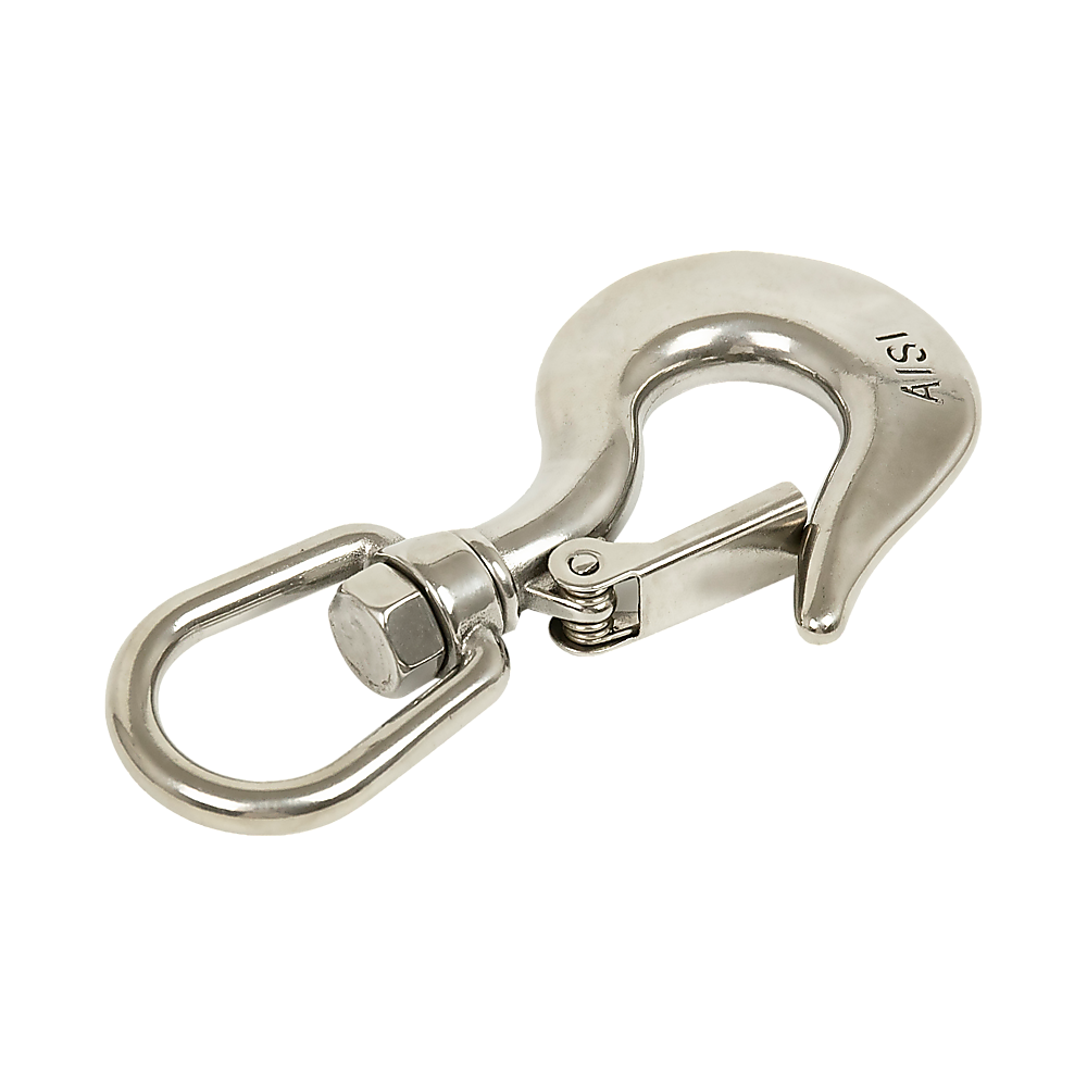 304 Stainless Steel Swivel Lift Clevis Chain Crane Hook with Safety Lock 650kg โ image 5